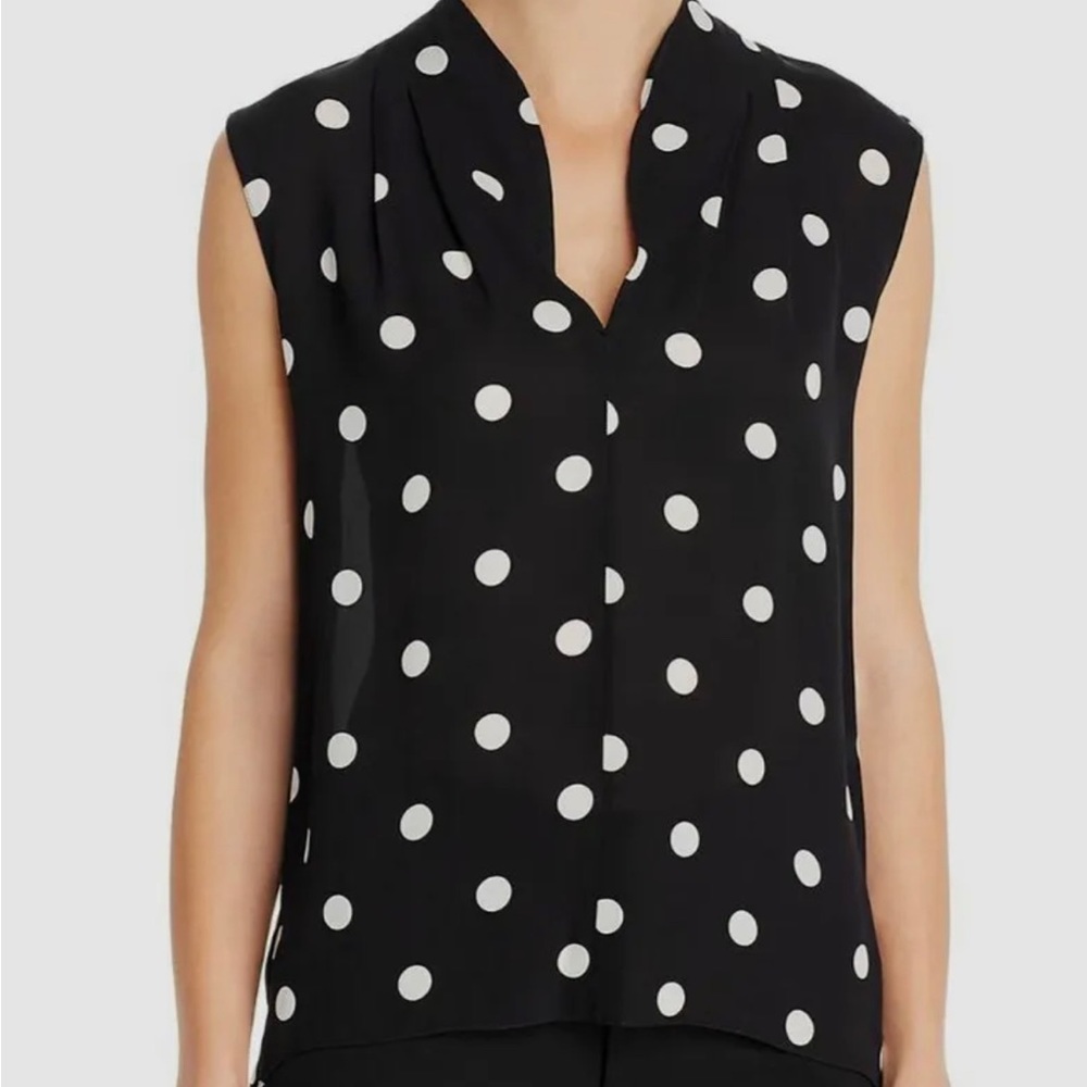 Elie Tahari Black and White Polka Dot Blouse